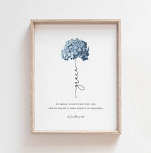 Load image into Gallery viewer, 2 Corinthians 12:9 Grace Printables, Floral Scripture