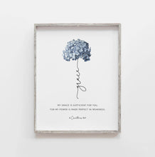 Load image into Gallery viewer, 2 Corinthians 12:9 Grace Printables, Floral Scripture