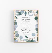 Load image into Gallery viewer, 2 Corinthians 12:9 My Grace Is Sufficient Printables, Greenery Scripture