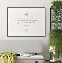 Load image into Gallery viewer, 2 Corinthians 5:17 A New Creation Printables, Greenery Scripture