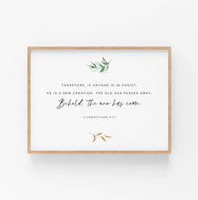 Load image into Gallery viewer, 2 Corinthians 5:17 A New Creation Printables, Greenery Scripture