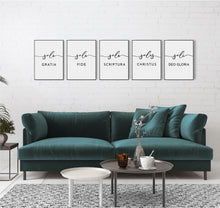 Load image into Gallery viewer, The Five Solas set of 5 Christian Printables, Modern Quote Download