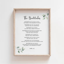 Load image into Gallery viewer, Matthew 5:3-10 The Beatitudes Printables, Greenery Scripture