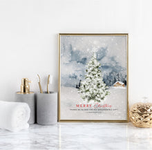 Load image into Gallery viewer, 2 Corinthians 9:15 Christmas Tree Art Print, Christmas Scripture