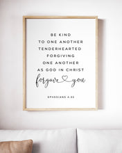 Load image into Gallery viewer, Ephesians 4:32 Be Kind Art Print, Modern Scripture