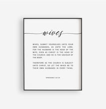 Load image into Gallery viewer, Ephesians 5:22-28 Wives & Husbands Printables, Wedding Modern Scripture