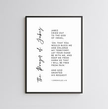 Load image into Gallery viewer, The Prayer Of Jabez 1 Chronicles 4:10 Mailed Print, Modern Scripture