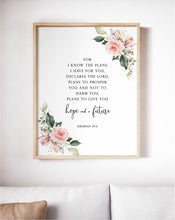 Load image into Gallery viewer, Jeremiah 29:11 Hope And A Future Printables, Floral Scripture