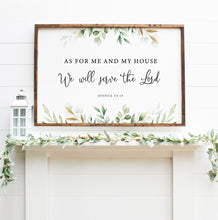 Load image into Gallery viewer, Joshua 24:15 Serve the Lord Mailed Print, Greenery Scripture