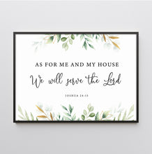 Load image into Gallery viewer, Joshua 24:15 Serve the Lord Printables, Wedding Greenery Scripture
