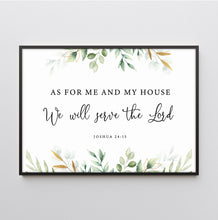 Load image into Gallery viewer, Joshua 24:15 Serve the Lord Printables, Wedding Greenery Scripture