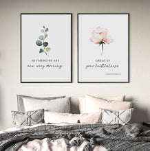 Load image into Gallery viewer, Lamentations 3:23 New Every Morning Printables, Floral Scripture