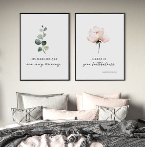Lamentations 3:23 New Every Morning Printables, Floral Scripture