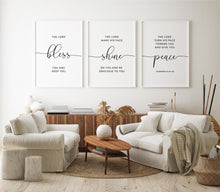 Load image into Gallery viewer, Numbers 6:24-26 The Lord Bless You Set of 3 Printables, Modern Scripture