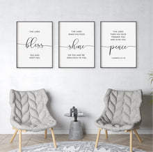 Load image into Gallery viewer, Numbers 6:24-26 The Lord Bless You Set of 3 Printables, Modern Scripture