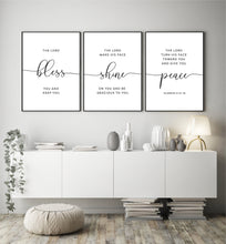 Load image into Gallery viewer, Numbers 6:24-26 The Lord Bless You Set of 3 Printables, Modern Scripture