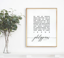 Load image into Gallery viewer, Philippians 4:6-7 Do Not Be Art Print, Modern Scripture
