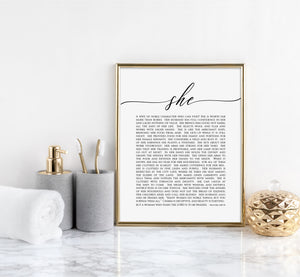 Proverbs 31 A Wife Of Noble Character Art Print, Modern Scripture
