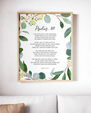 Load image into Gallery viewer, Psalm 121 I Lift Up My Eyes Art Print, Greenery Scripture