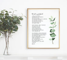 Load image into Gallery viewer, Psalm 23 Bible Verse Printables, Greenery Scripture