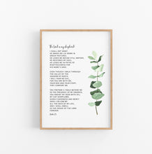Load image into Gallery viewer, Psalm 23 Bible Verse Art Print, Greenery Scripture