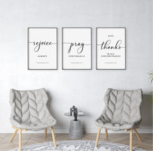 Load image into Gallery viewer, 1 Thessalonians 5:16-18 Rejoice Pray Give Thanks Printables, Modern Scripture
