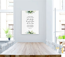 Load image into Gallery viewer, Romans 8:28 God Works For The Good Art Print, Greenery Scripture