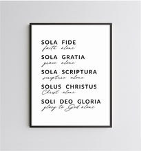 Load image into Gallery viewer, The Five Solas Christian Art Print, Modern Scripture