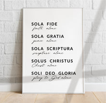 Load image into Gallery viewer, The Five Solas Christian Printables, Modern Quote Download
