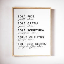Load image into Gallery viewer, The Five Solas Christian Art Print, Modern Scripture