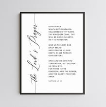 Load image into Gallery viewer, The Lord's Prayer Matthew 6:9-13 Art Print, Modern Scripture
