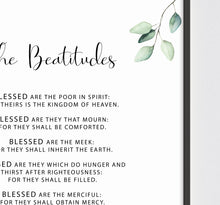 Load image into Gallery viewer, Matthew 5:3-10 The Beatitudes Art Print, Greenery Scripture
