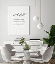 Load image into Gallery viewer, Matthew 6:33 Seek First Art Print, Modern Scripture
