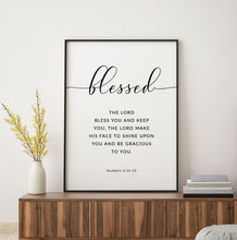 Load image into Gallery viewer, Numbers 6:24-25 Blessed Art Print, Modern Scripture
