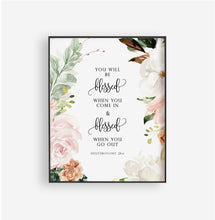 Load image into Gallery viewer, Deuteronomy 28:6 You Will Be Blessed Printables, Floral Scripture