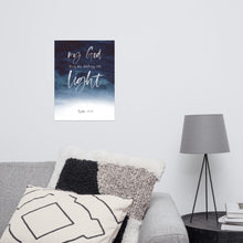 Load image into Gallery viewer, Psalm 18:28 Darkness into Light Art Print, Scripture Colors In Nature