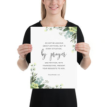 Load image into Gallery viewer, Philippians 4:6 Do Not Be Anxious Art Print, Greenery Scripture