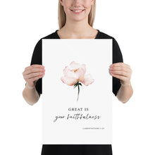 Load image into Gallery viewer, Lamentations 3:23 Your Faithfulness Art Print, Floral Scripture