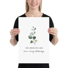 Load image into Gallery viewer, Lamentations 3:23 New Every Morning Art Print, Greenery Scripture