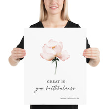 Load image into Gallery viewer, Lamentations 3:23 Your Faithfulness Art Print, Floral Scripture