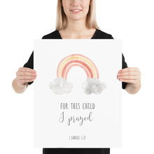 Load image into Gallery viewer, Samuel 1:27 I Prayed Nursery Art Print, Scripture Colors In Nature