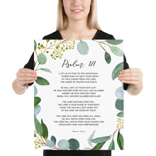Load image into Gallery viewer, Psalm 121 I Lift Up My Eyes Art Print, Greenery Scripture
