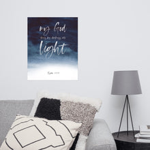 Load image into Gallery viewer, Psalm 18:28 Darkness into Light Art Print, Scripture Colors In Nature