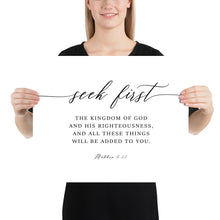 Load image into Gallery viewer, Matthew 6:33 Seek First Landscape Art Print, Modern Scripture