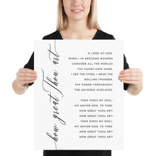 Load image into Gallery viewer, how great thou art song wall art print 16x20