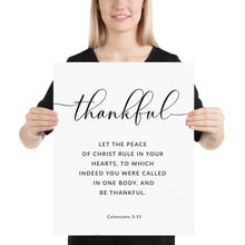 Load image into Gallery viewer, Colossians 3:15 Thankful Art Print, Modern Scripture