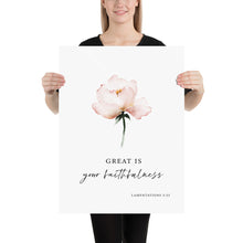 Load image into Gallery viewer, Lamentations 3:23 Your Faithfulness Art Print, Floral Scripture