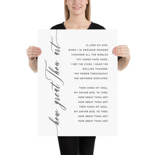 Load image into Gallery viewer, how great thou art song wall art print 18x24