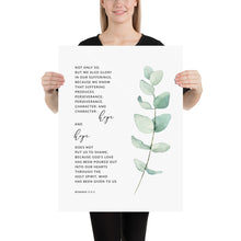Load image into Gallery viewer, Romans 5:3-5 Perseverance Hope Art Print, Greenery Scripture
