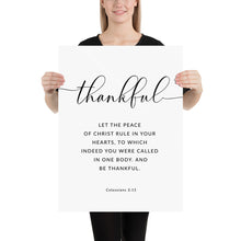 Load image into Gallery viewer, Colossians 3:15 Thankful Art Print, Modern Scripture